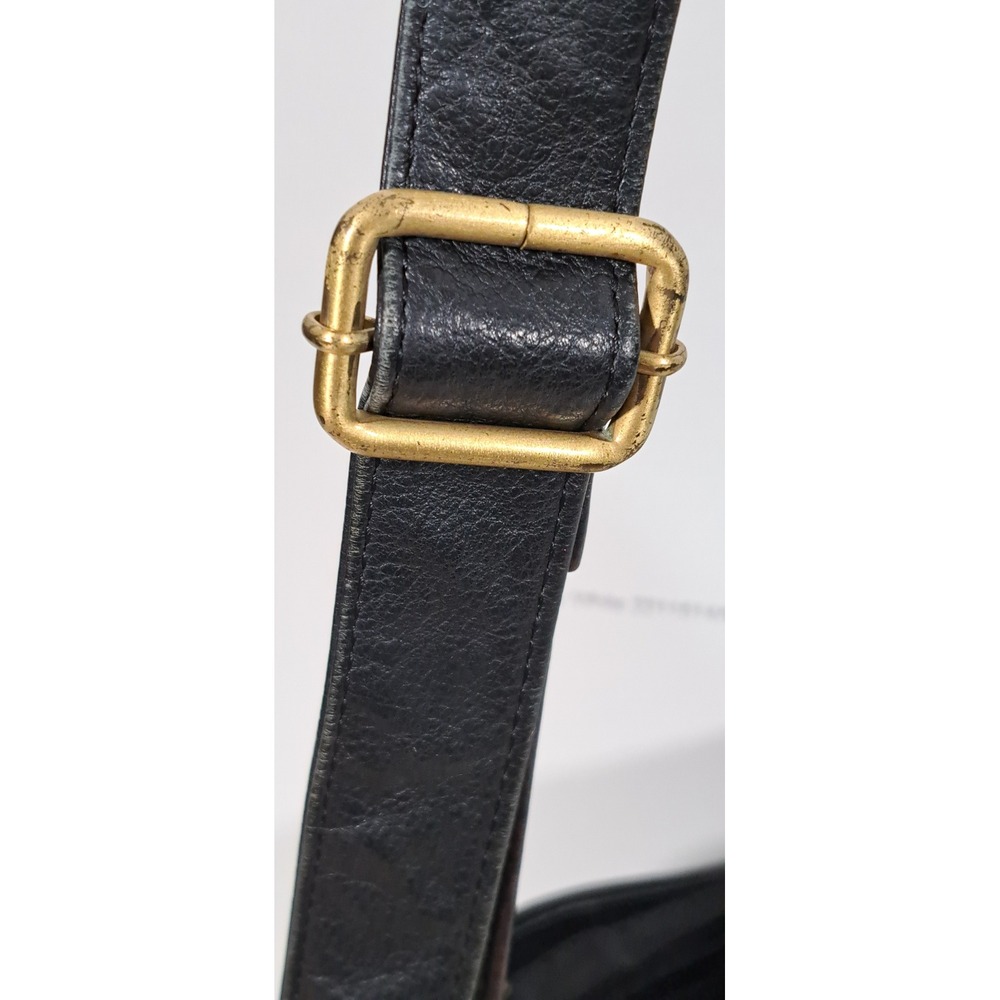 Great American Leather Works Black Leather Crossbody Bag Braided Tassel Purse - Picture 5 of 15